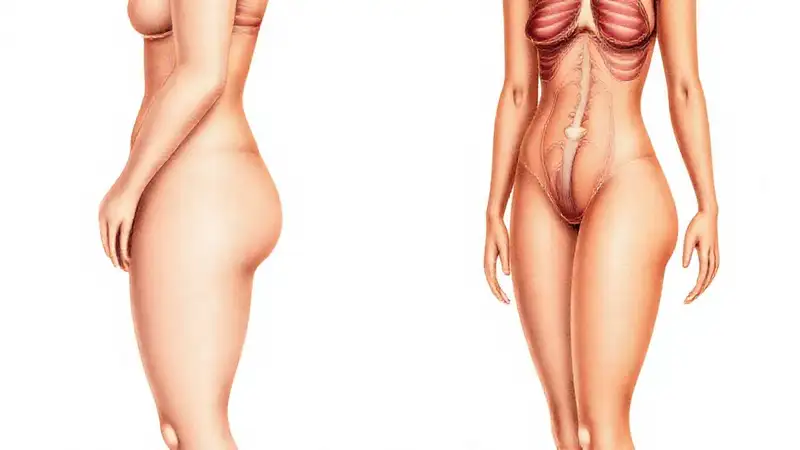 Ilustración científica de figuras humanas contrastantes