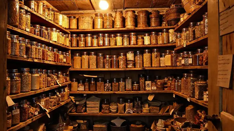 Un despensa rústica y acogedora