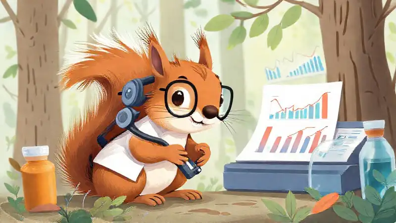 Un investigador estudia una ardilla curiosa