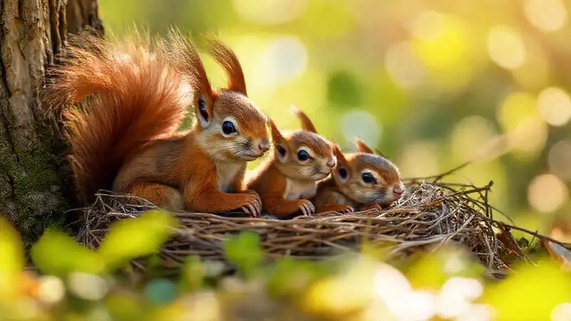 Ardillas bebés
